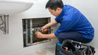 Kỹ thuật viên sửa đường ống nước tại nhà